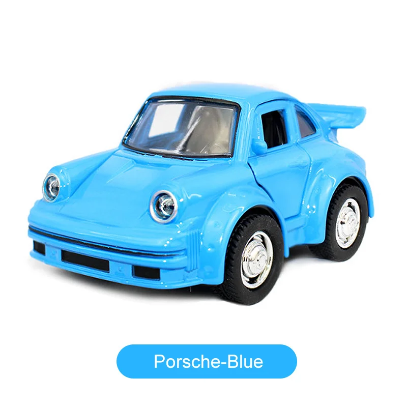 Blue Porsche Детская осветляющая мини-игрушечная машинка, Классическая Гоночная машина, литая модель из металлического сплава, игрушки для детей, подарок для мальчиков - Цвет: Blue Porsche