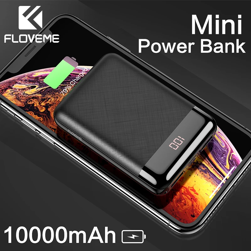 FLOVEME 10000 мАч mi ni power Bank Портативная зарядка mi power bank повербанк Внешняя батарея зарядное устройство для iPhone Xiao mi huawei