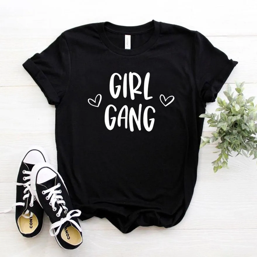 

girl gang heart Print Women tshirt Cotton Casual Funny t shirt Gift For Lady Yong Girl Top Tee Drop Ship S-756