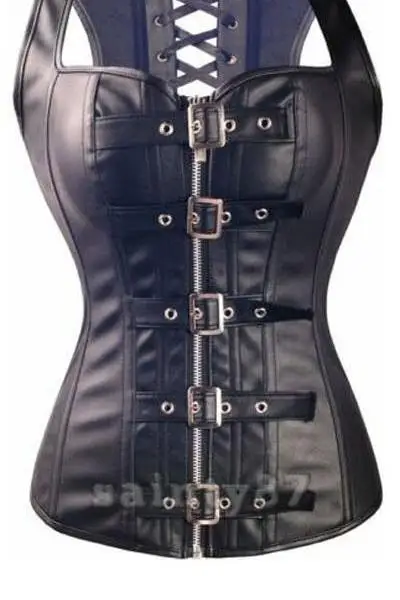 

10 Steel Bone Waist Trainer Reinforce Lace Up Leather Corset With Thong Size S M L XL XXL XXXL XXXXL XXXXXL XXXXXXL