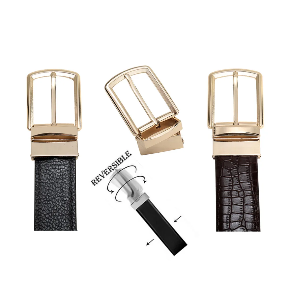 Крокодил Поверхность мужской ремень кожаный Реверсивные ремни для мужские