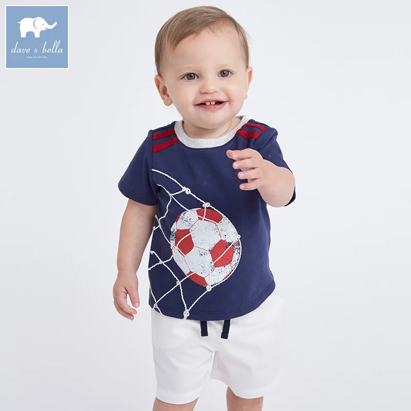 DBA6333 dave bella summer baby boy's clothing sets children infant toddler suit kid's high quality clothes |