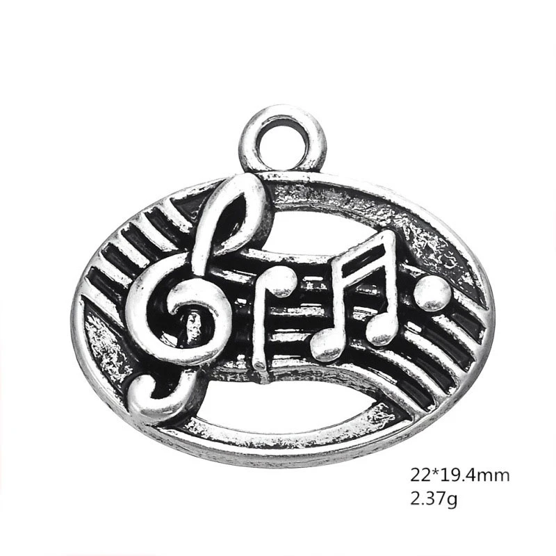 30pcs Vintage Music Note Dangles Charm Hang Pendant Jewelry Finding Accessories DIY Necklace/Bracelet Keychain for Men/Women | Украшения и