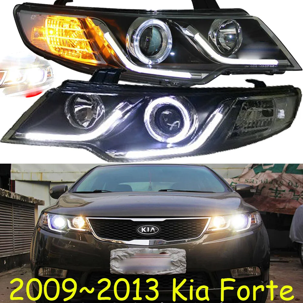 2 шт. автомобильный головной светильник для KIA Forte 2009 2010 2011 2012 головной светильник s Cerato светодиодный DRL ходовой светильник s Bi-Xenon луч противотуманный светильник авто