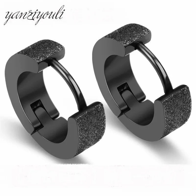 

Korea Hip Hop 316L Stainless Steel Earrings for Women Men Fashion Oorbellen Punk Hoop Piercing Round Ear Buckle Jewellry