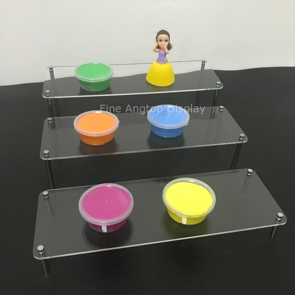 Clear Acrylic Riser Set Showcase For Jewelry Collection Cupcake Display Stand