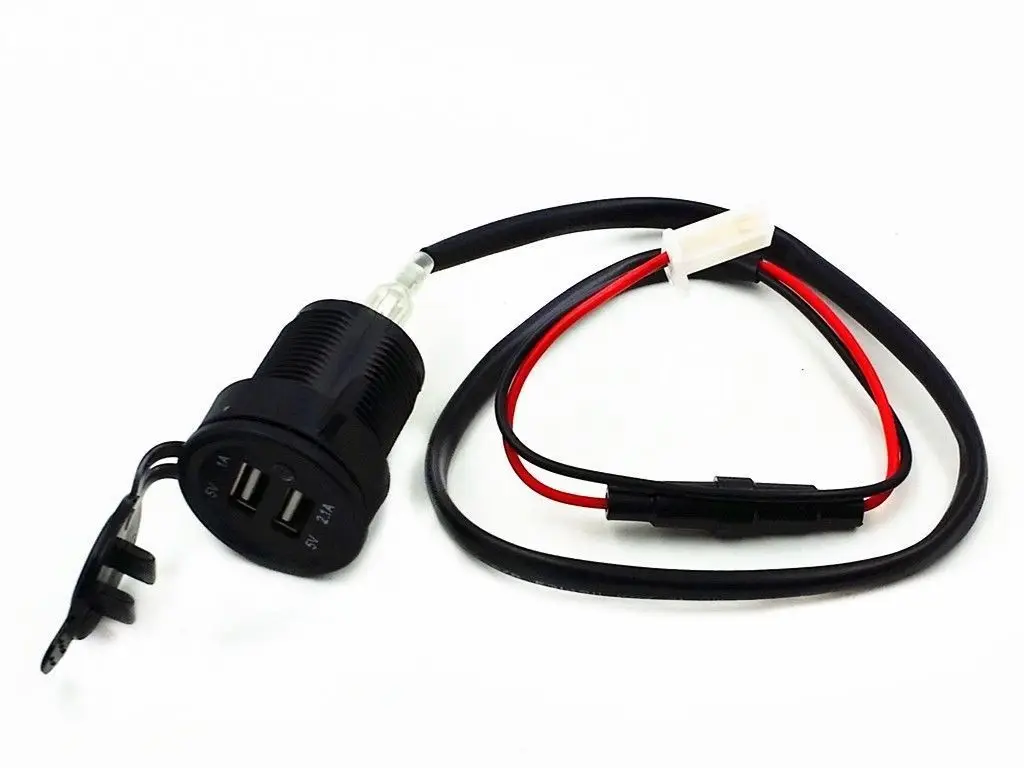 Мотоцикл автомобиль лодка двойной USB адаптер питания для зарядного устройства