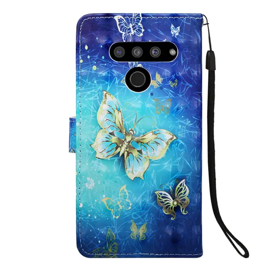 Чехол-книжка с 3D рисунком для LG V50 ThinQ 5G чехол-кошелек чехол телефона из