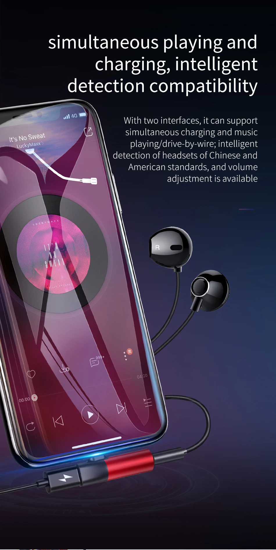 2 в 1 для apple lightning до 3,5 мм адаптер для наушников aux аудио Зарядка конвертер для iPhone xs max xr x 8 7 plus зарядное устройство