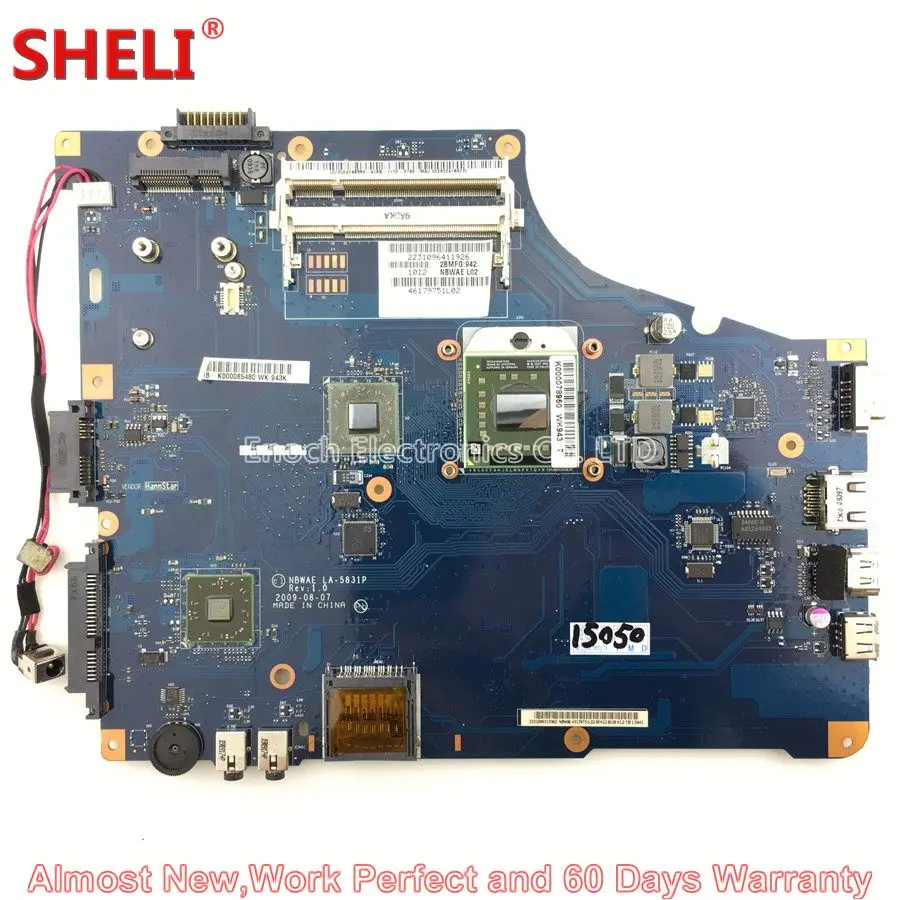 Шели K000085480 NBWAE LA 5831P материнская плата для ноутбука Toshiba Satellite L450D L455D серия