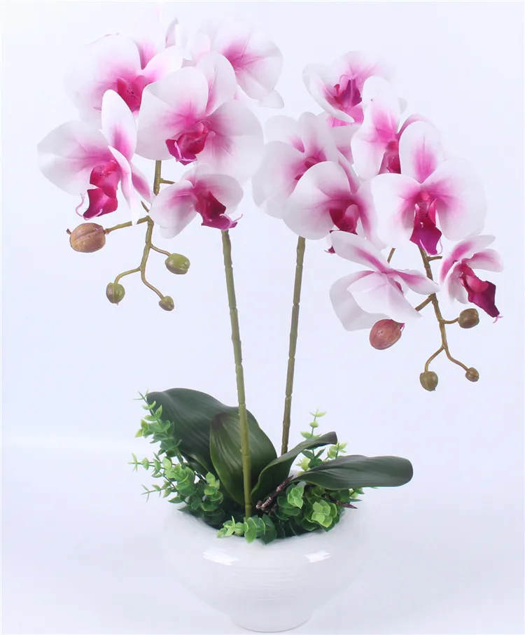 1 шт. Настоящий сенсорный Искусственный растительный лист phalaenopsis лист PU растение декоративный цветок материал вспомогательный лист домашний сад Рождественский Декор искусственные цветы тычинки цветов статуэтки
