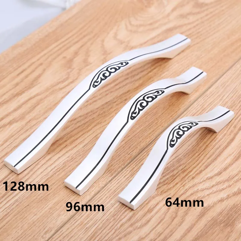 Ручка для ящика 128 мм серебристая белая 64 черная выдвижная ручка шкафа 96