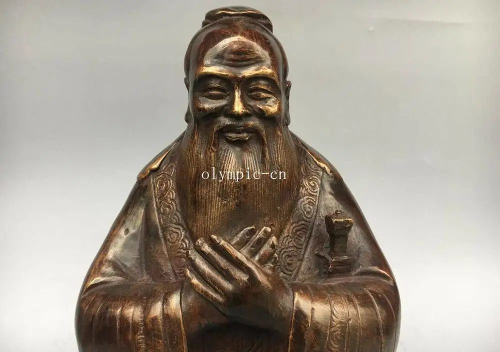 16 ''бронзовая скульптура Китайский знаменитый философ Конфуций | Дом и сад