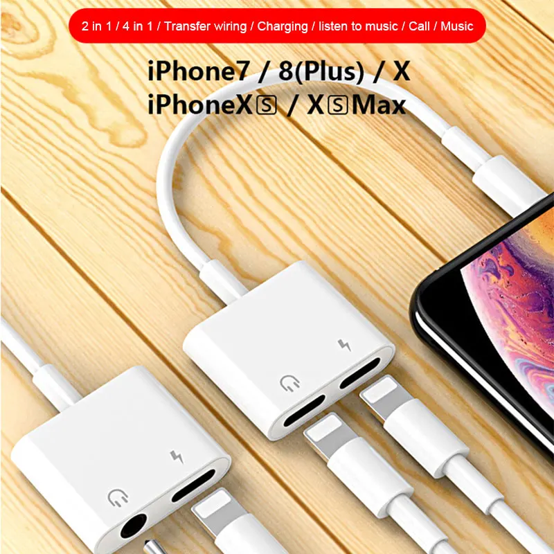AOXIN зарядный аудио адаптер для Apple iPhone 7 8 Plus XS Max ios 12 музыка и звонки для наушников аудио Зарядка адаптер конвертер