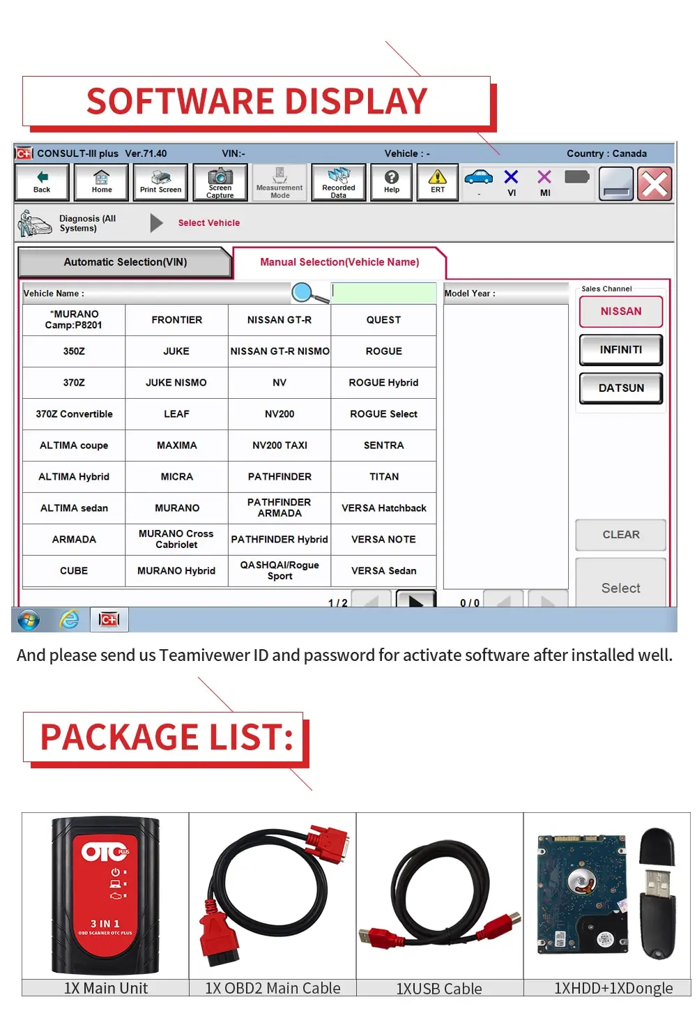 OTC Plus 3 в 1 диагностические инструменты для nissan consult для Toyota интеллектуальный тестер OBD сканер GTS с HDD