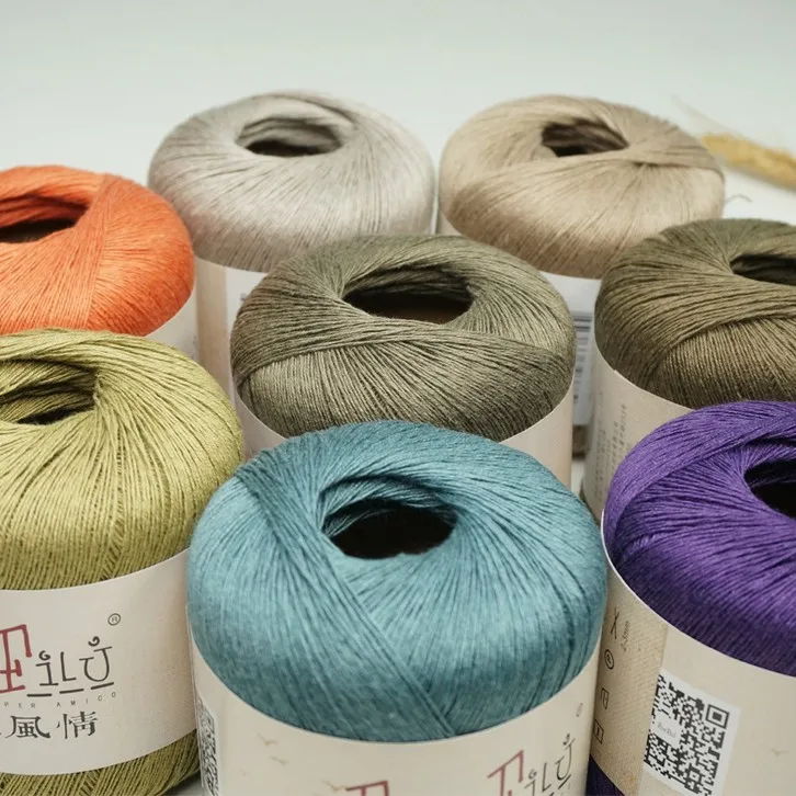 Бесплатная доставка 40 г/шар 100% льняная пряжа ручной работы с крючком для накидки |