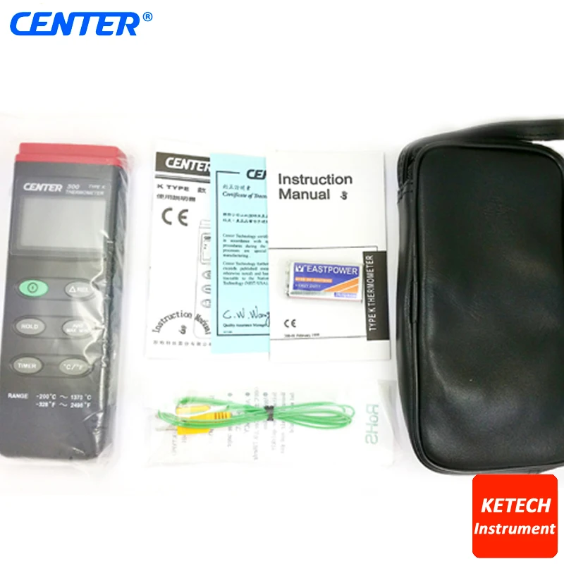 

Digital K-type Thermometer with Auto Power Off Functions CENTER300