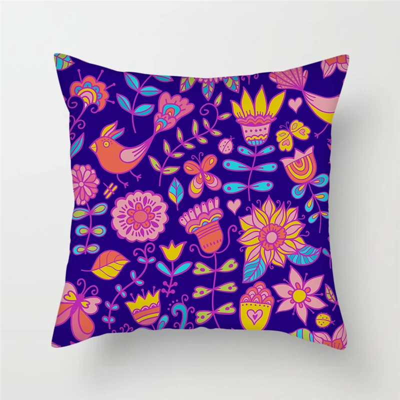 Fuwatacchi наволочки для подушки с изображением птиц, цветущая слива, чехлы для подушек для дома, дивана, стула, декорации, цветы, ландшафтные наволочки