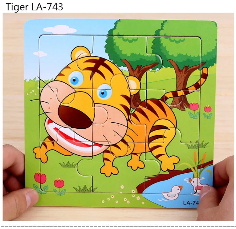 24 цвета деревянные животные мультяшная картинка головоломка для детей детские