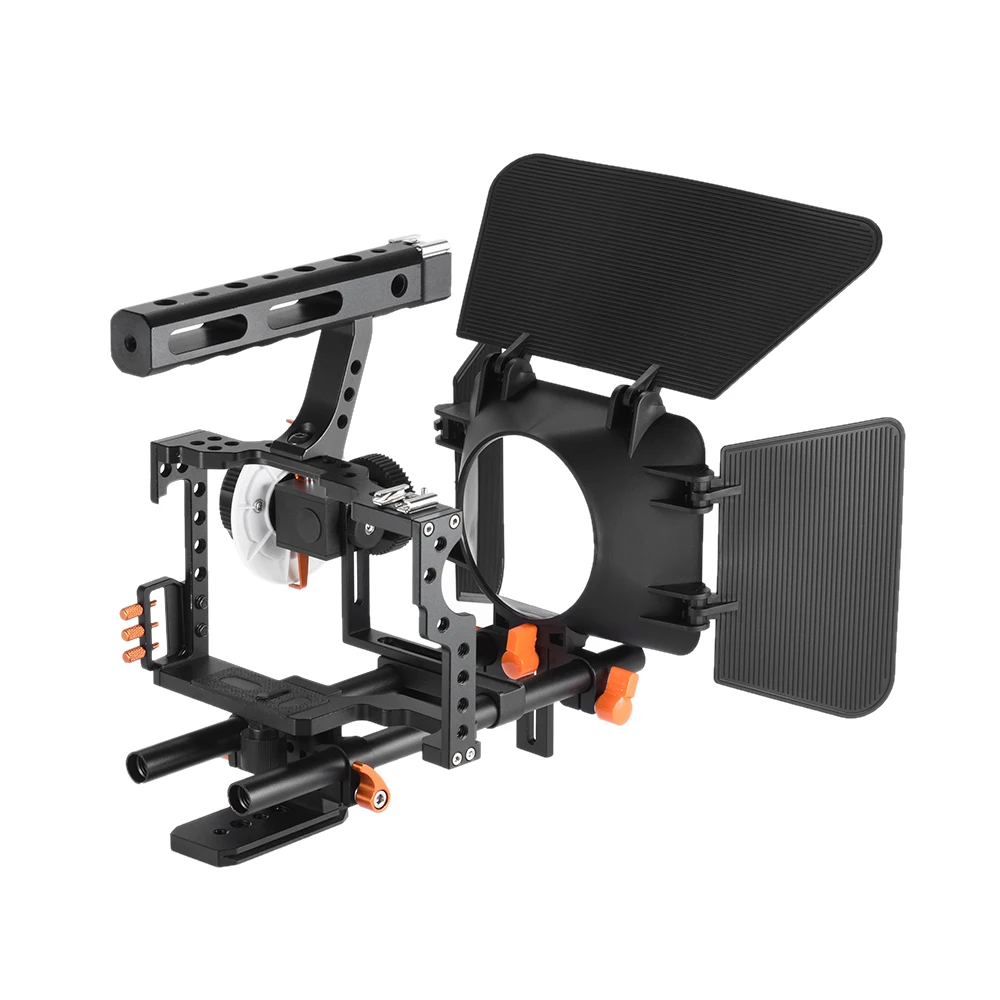 Professional DSLR Camera Rig Handheld Stabilizer Mount Cage+Matte Box+Follow Focus For Canon Nikon Sony Video Camcorder | Электроника