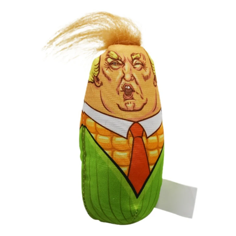 Голова Трампа, кукуруза, дизайн, игрушки для кошек, чучела, плюшевая кукуруза, домашнее животное, котенок, Забавный интерактивный прорезыватель, кошачья кошка, ворсовая кошачья плюшевая игрушка-писк питомца