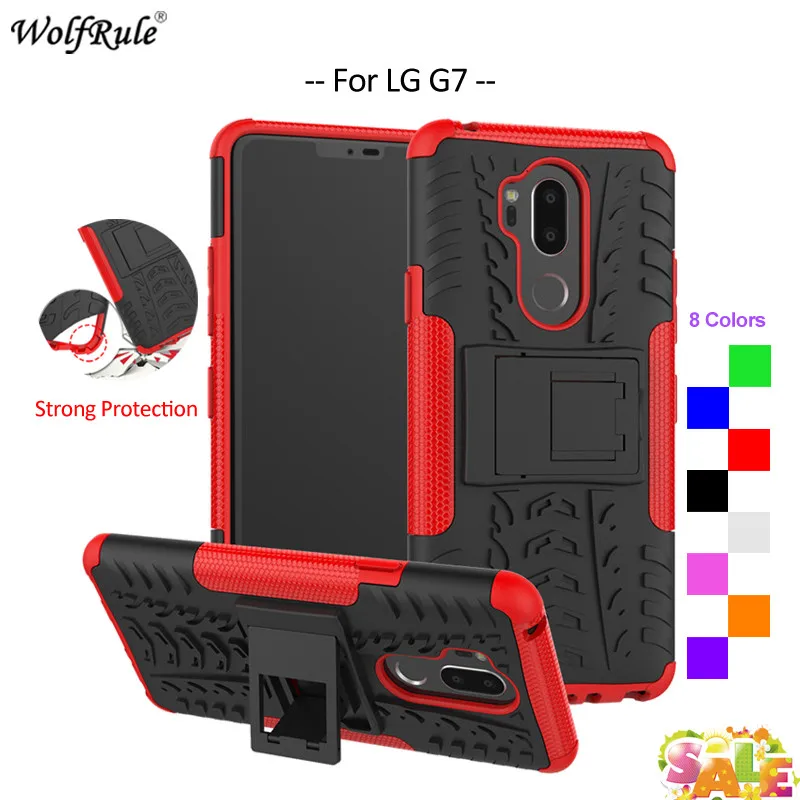 

For Cover LG G7 Case WolfRule TPU & PC Armor Holder Bumper Housings Protective Phone Case For LG G7 Cover For LG G7 ThinQ 6.1''