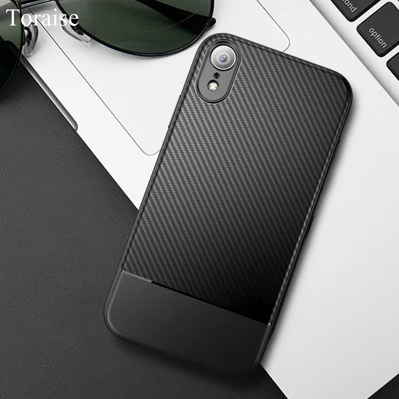 Чехол Toraise для iPhone XS роскошный мягкий Силиконовый ТПУ чехол из углеродного