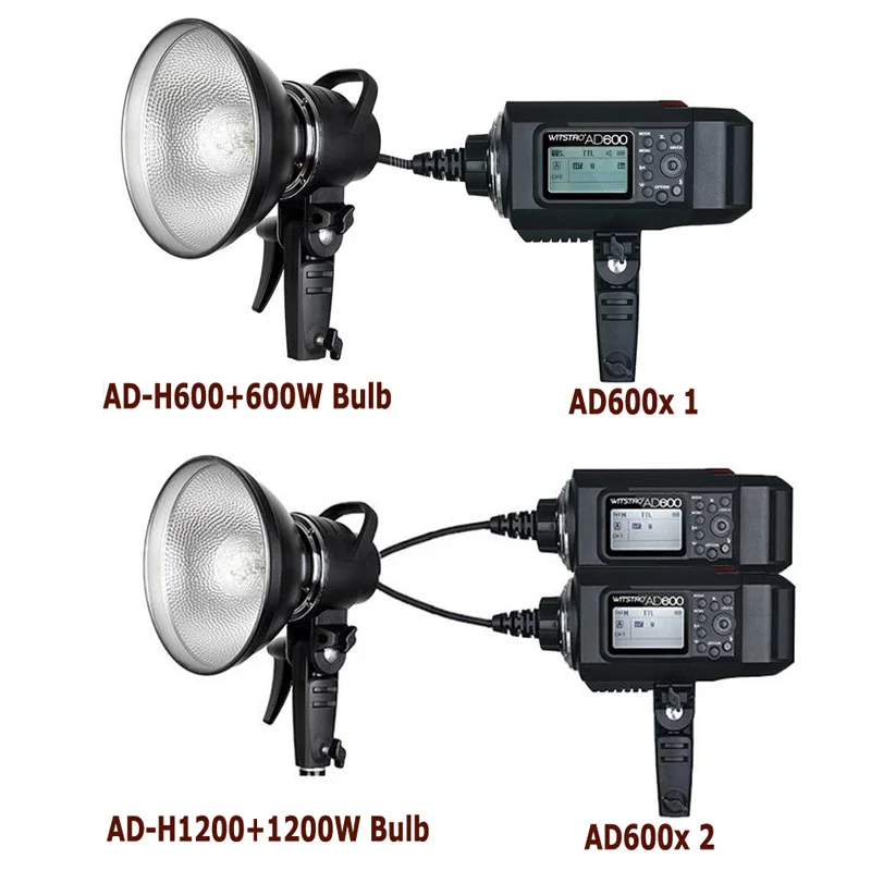 Фотовспышка с креплением Godox AD H600 / H1200 Portable Bowens фотовспышка лампочкой для AD600B AD600BM