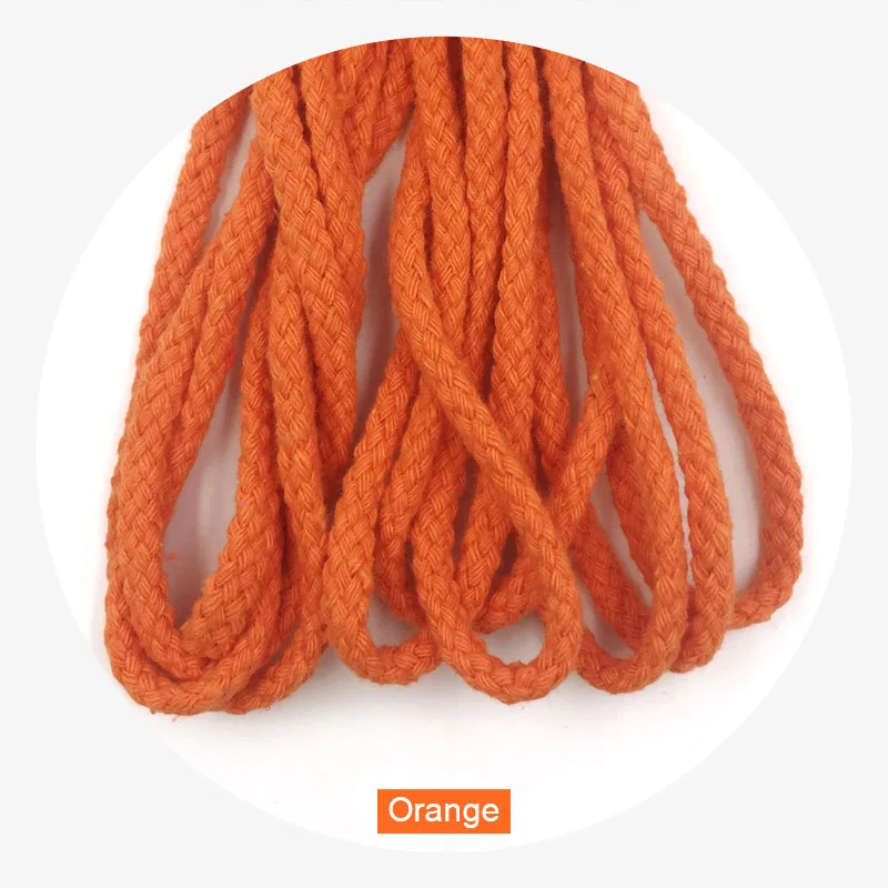 Orange ZYFMPTEX самая дешевая 5 метровая длина 5 мм цветная хлопчатобумажная веревка 14 цветных декоративных шнуров для рукоделия дома - Цвет: Orange