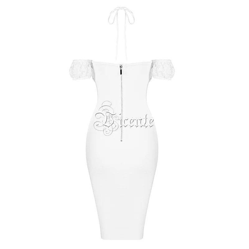 VC горячее шикарное дизайнерское кружевное мини платье с крючками сексуальное