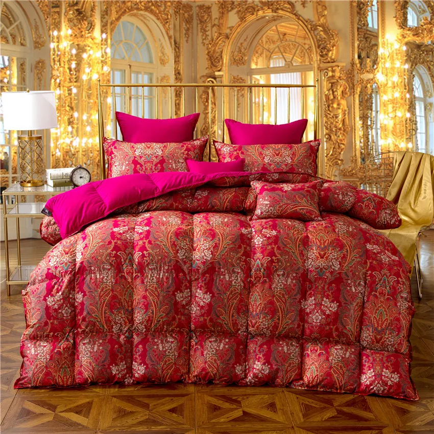 

Полный Queen King size 100% гусиный пух одеяло красное роскошное свадебное одеяло постельные принадлежности наполнитель одеяло набор для детей взр...