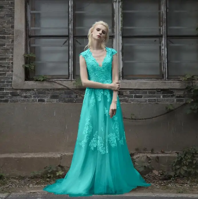 Винтажное кружевное свадебное платье Boho robe de mariee gelinlik, Пляжное кружевное свадебное платье es размера плюс, vestido de noiva de renda - Цвет: turquoise