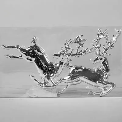 Silver reindeer 2PC Украшения для рождественской елки шар олень звезда пряник человек Лось кулон Подарите вашему ребенку прекрасный подарок - Цвет: Silver reindeer 2PC