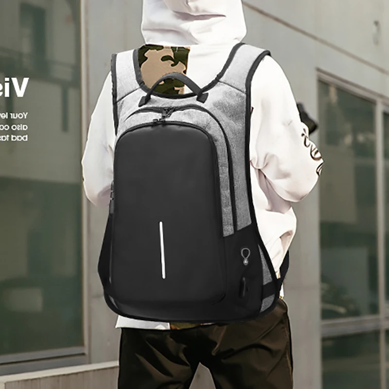 Модный повседневный рюкзак для мужчин школьный ранец с защитой от кражи