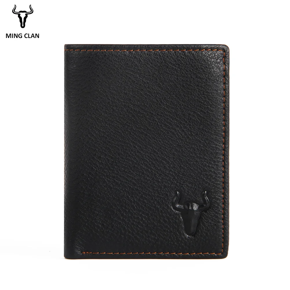 Mingclan Luxury Genuine Leather Wallet Fashion Short Bifold Rfid  Men Card Holder Casual Soild Coin Pocket Purses Male Wallets