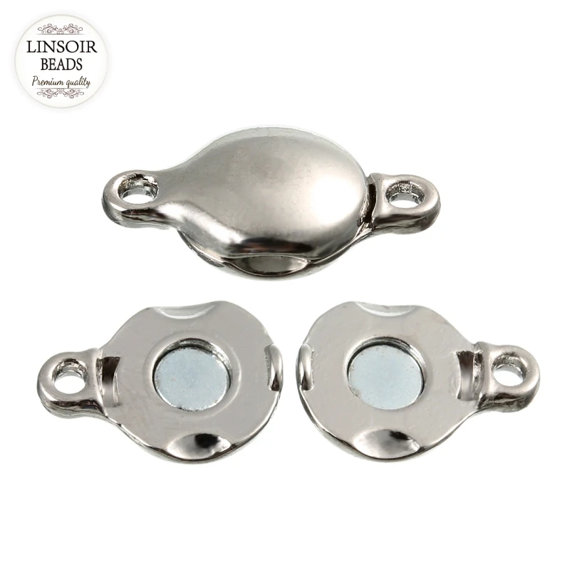 LINSOIR 10шт/лот Сильные Магнитные Застежки для Колье и Браслетов Родиевого Цвета Коннекторы для Изготовления Украшений DIY F5451 on.