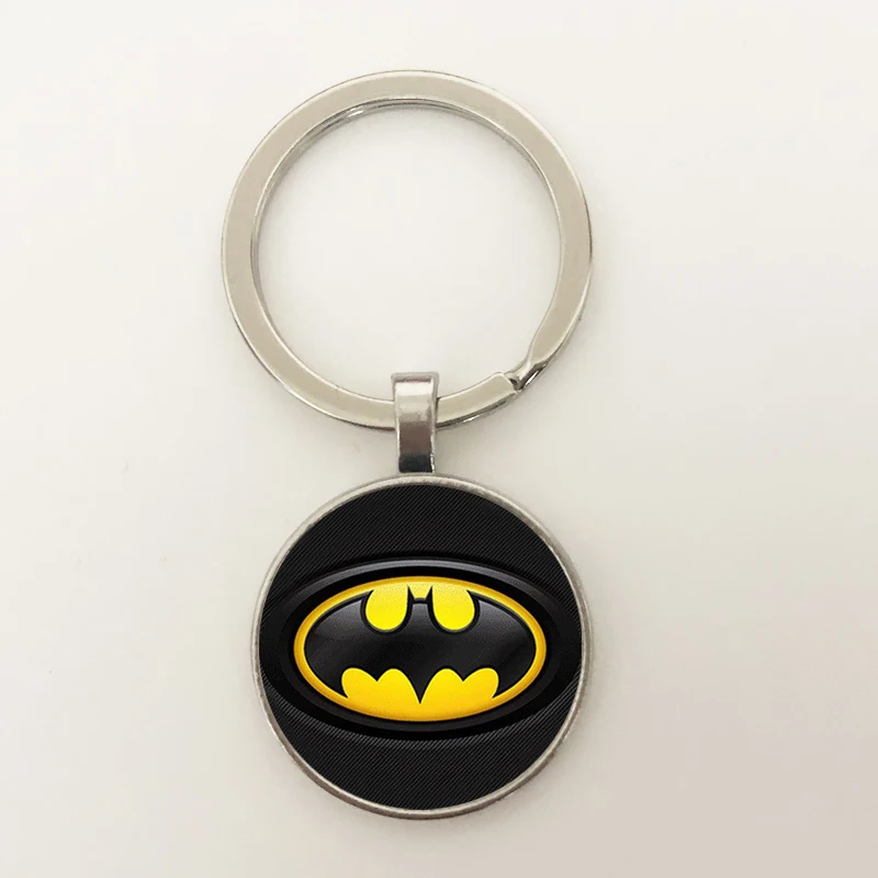 GDRGYB Hot! 2019 New Batman Superman For Men Three Color Round Glass Key buckle Collier Hero Charm Jewelry Gift | Украшения и
