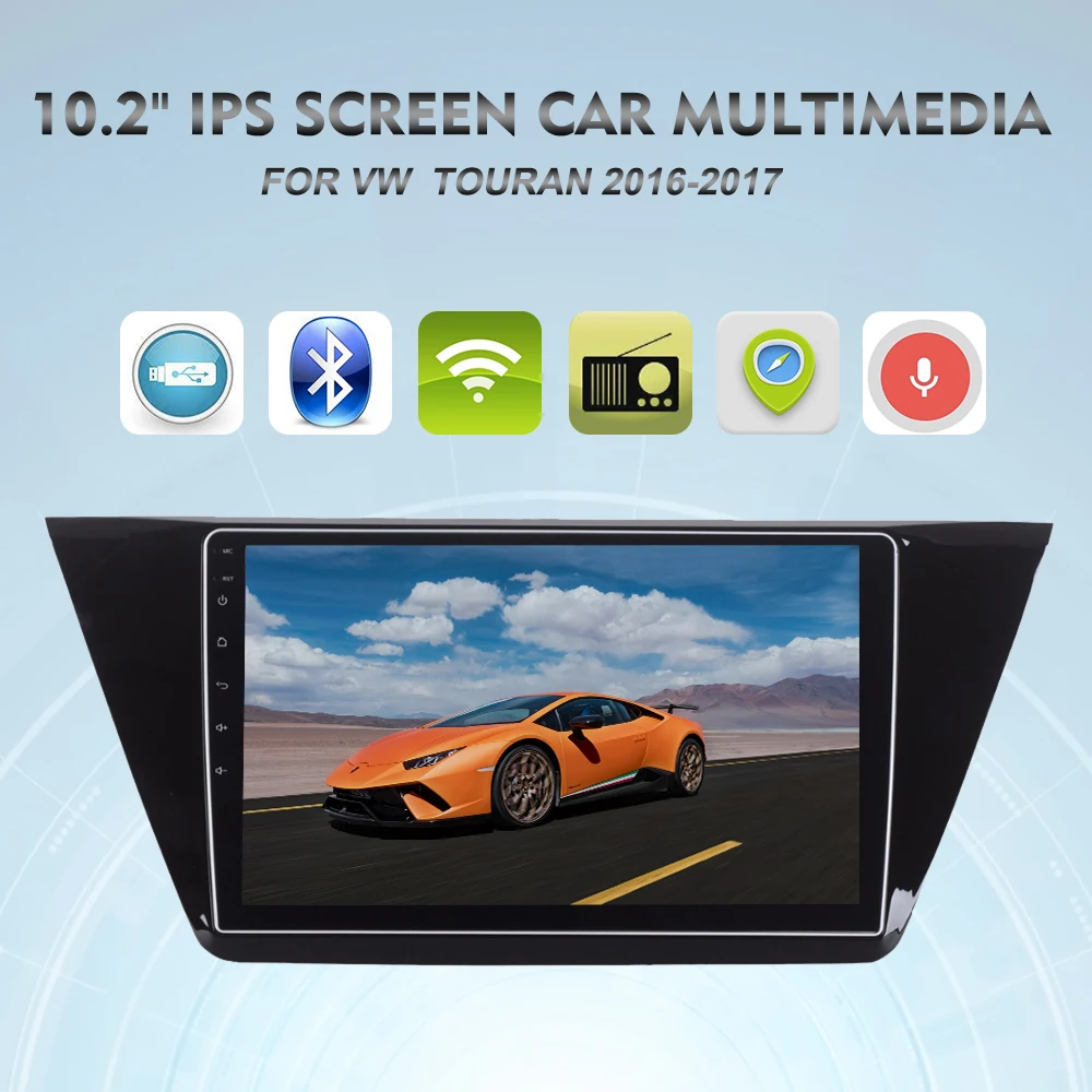 Android 9 0 автомобильное радио GPS для VW Touran 2016 2017 мультимедиа 10 2 &quotIPS экран Авто
