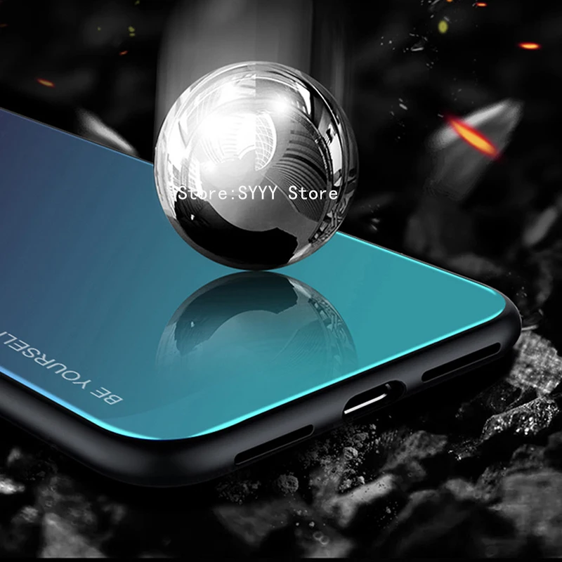 Gradient Tempered Glass Case For Xiaomi Redmi Note 7 Pro redmi note 5 pro 6 plus Cover Protective Fundas gift |