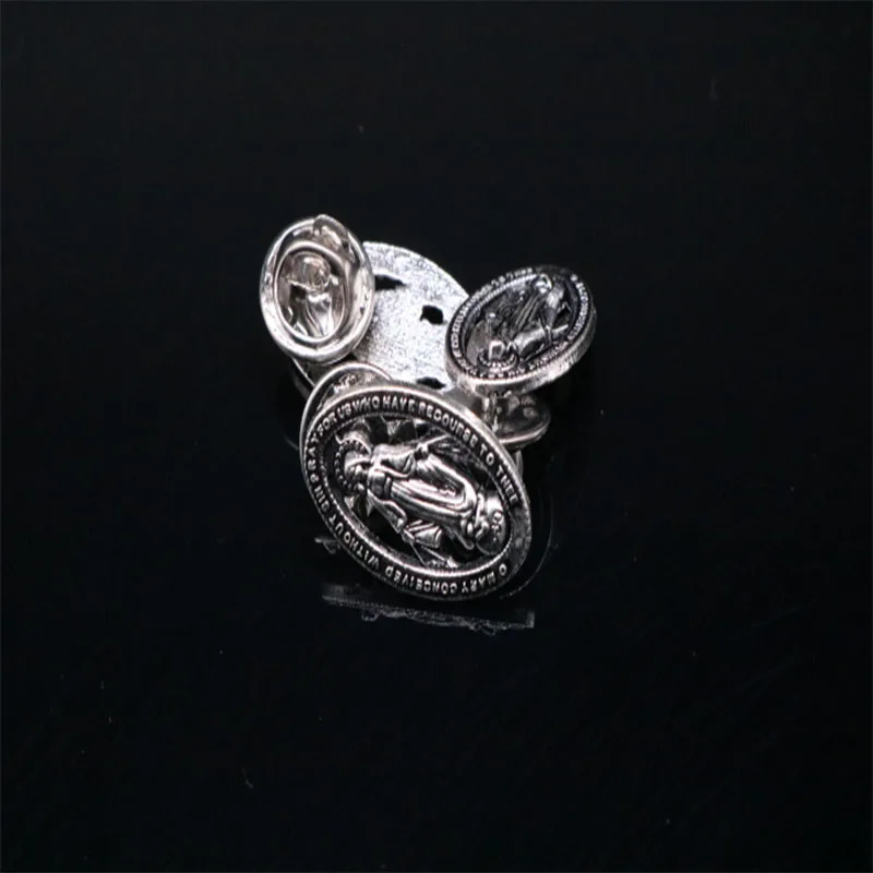 Католическая винтажная Цветная брошь Девы Марии. 100 шт. Классическая синяя с