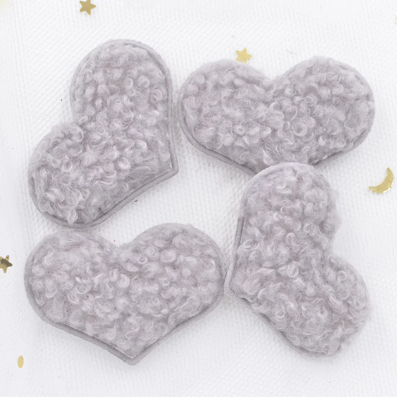 Light Gray 12 шт. высококлассные плюшевые патчи с мягкими сердечками для рукоделия одежды Швейные принадлежности "сделай сам" заколки для волос аксессуары S51 - Цвет: Light Gray
