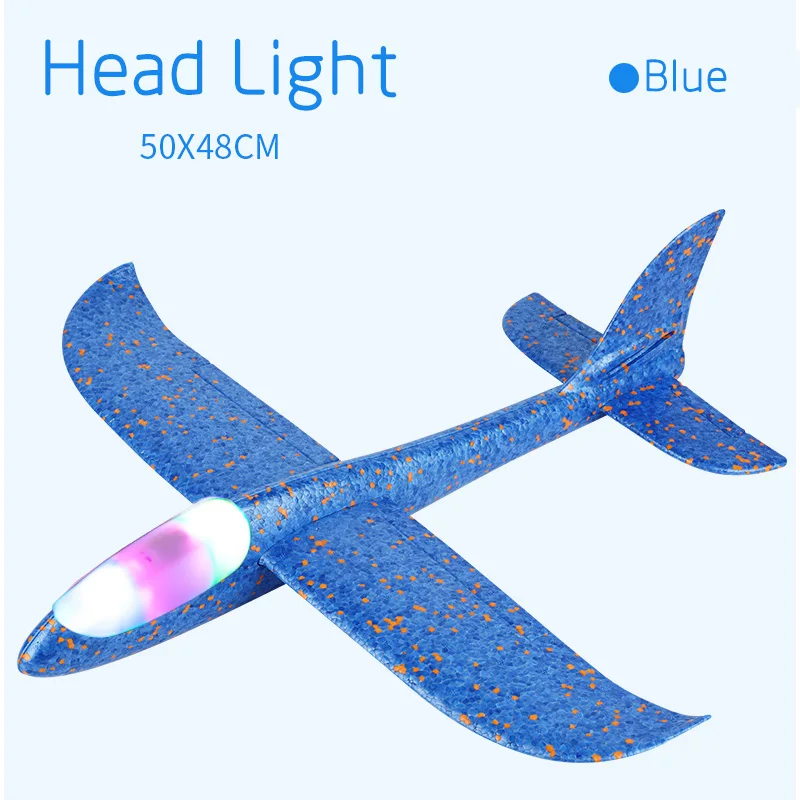 Head Light-Blue 48 см ручной бросок самолет EPP планер из пеноматериала Запуск планер модель самолета на открытом воздухе забавные игрушки - Цвет: Head Light-Blue