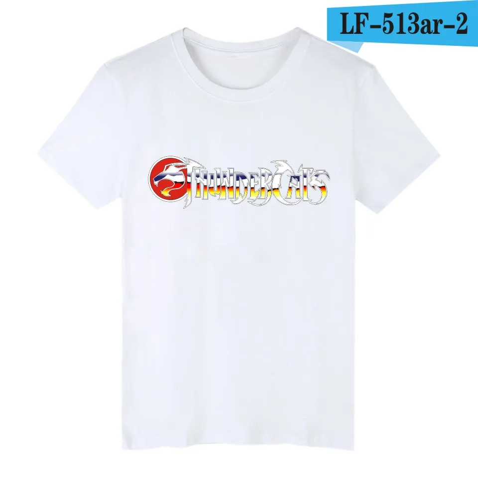 LUCKYFRIDAYF THUNDERCATS эмблема мультяшная хлопковая Футболка мужская повседневная футболка с коротким рукавом и футболка мужская хип-хоп футболка на заказ - Цвет: white