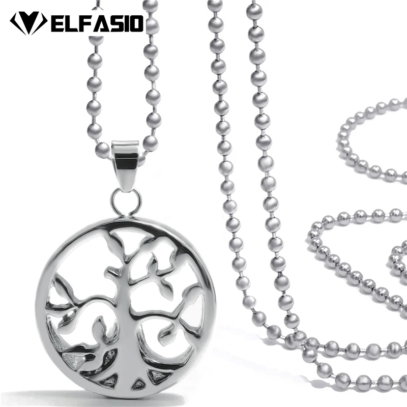 

Women's Necklace Tree of Life Hollow Cremation Keepsake Memorial Urn Stainless Steel Pendant with Chain Jewelry UP045