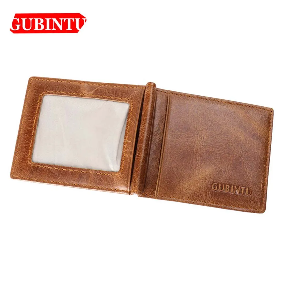 GUBINTU RFID винтажные мужские кошельки из натуральной кожи тонкий держатель для