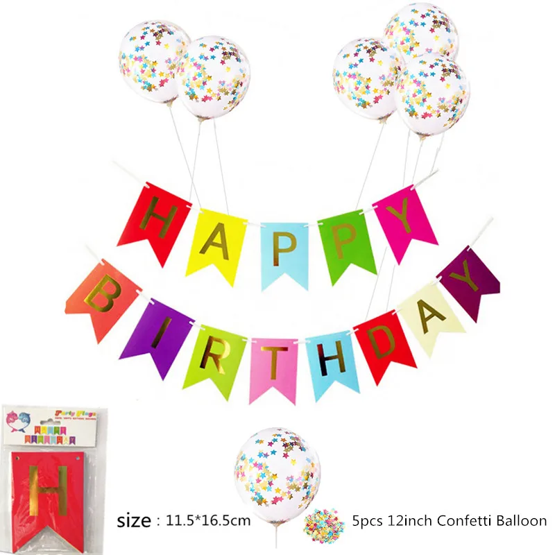 Banner Balloon Multi Шар с днем рождения Воздушные буквы альфабе розово-золотые фольгированные шары День рождения украшения для детей и взрослых Гелиевый шар Globos - Цвет: Banner Balloon Multi
