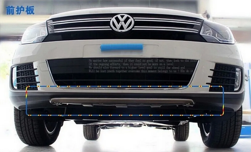 Подходит для Vw Volkswagen Tiguan 2013- Передний+ задний бампер диффузор бамперы для губ защитная накладка из нержавеющей стали 2 шт