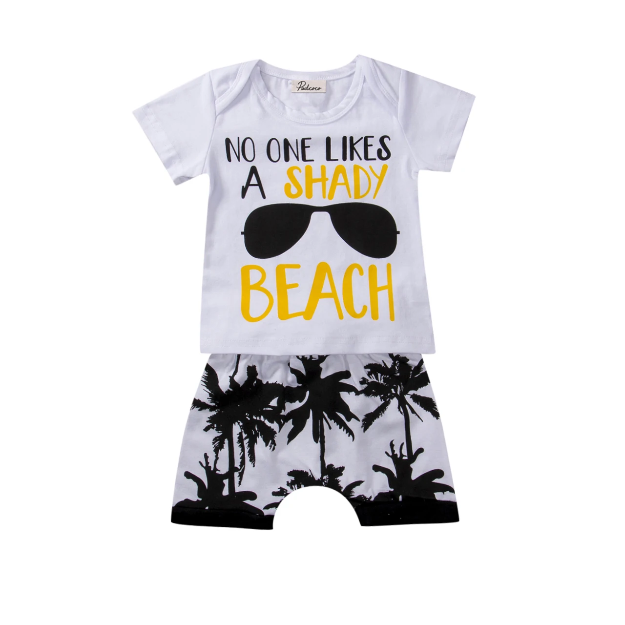 

Повседневный хлопковый комплект из 2 предметов, футболка с круглым вырезом и шорты для новорожденных мальчиков, От 0 до 3 лет