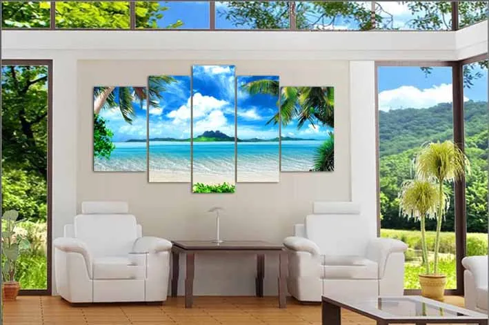 Большая гостиная домашний декор Настенная картина печатная лазурное небо Океан