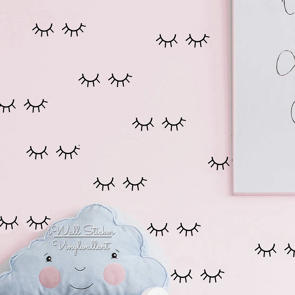 

Baby Nursery Eyelash Wall Sticker, Children Room Wall Decal, Eyelash Wall Stickers For Kids Rooms, Vinyl House Decoration P52